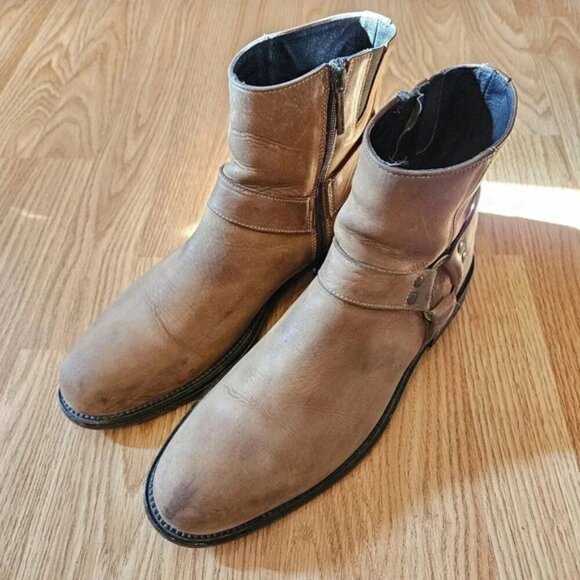 Donald J Pliner Men's  Moto Riding Biker Short Rider Brown Boho Fall Boots 8. - Picture 1 of 10
